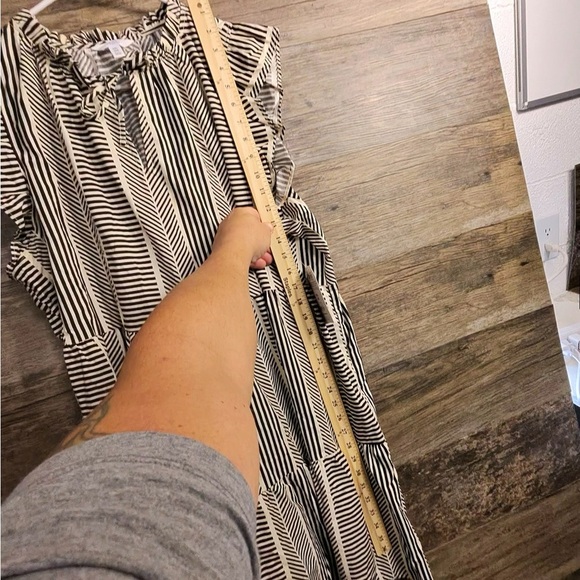 Time and Tru Black and Tan Striped Dress - Picture 3 of 12